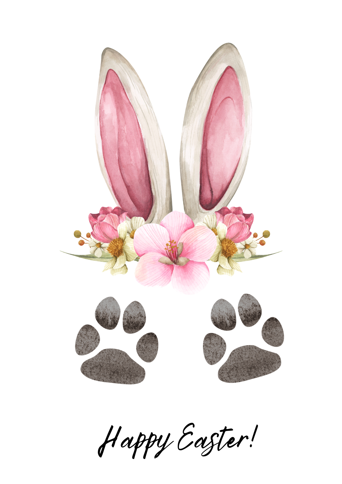 Blush Bunny Pawprint Craft